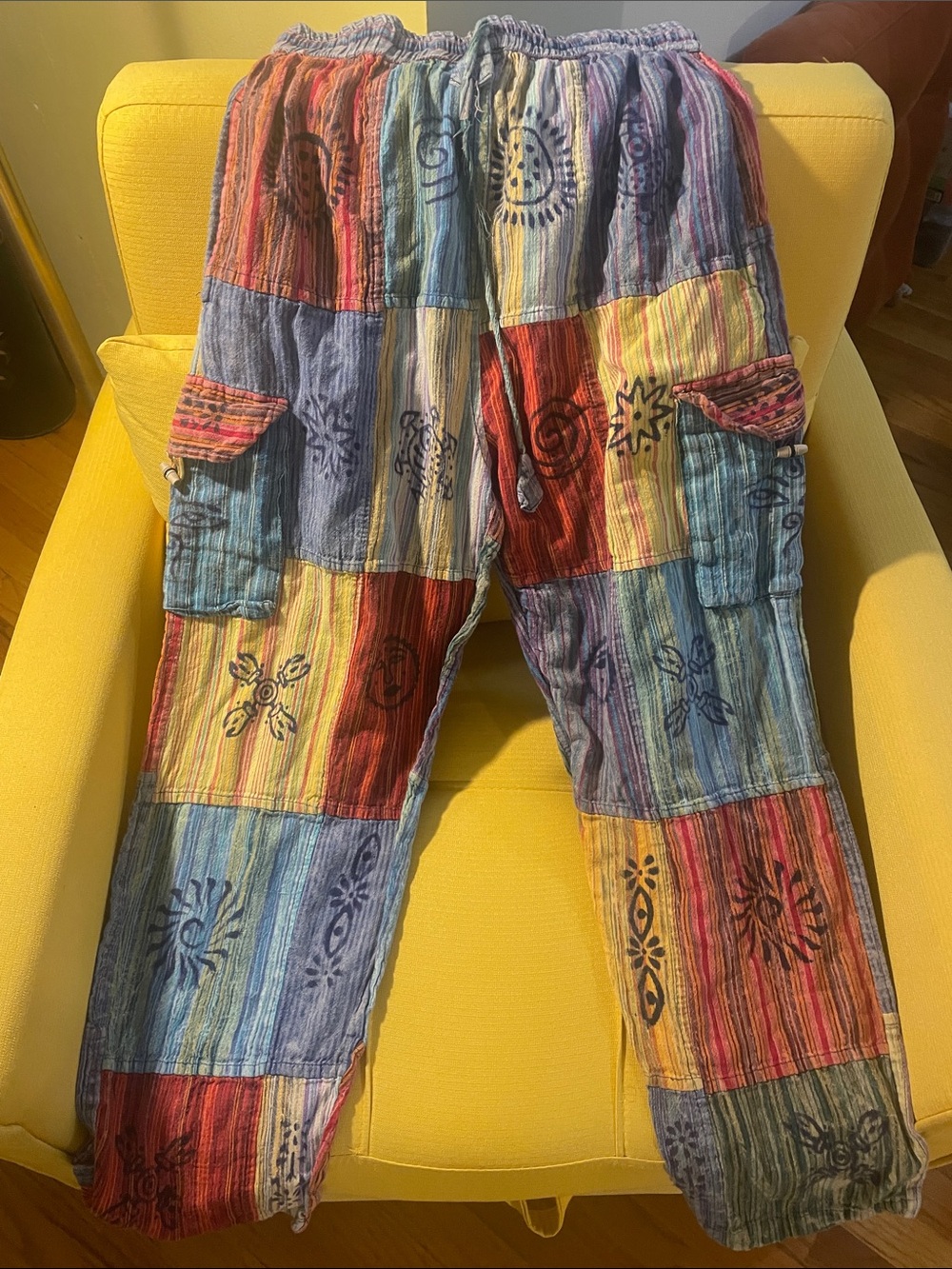 Multi-Color Patchwork Cargo Pants